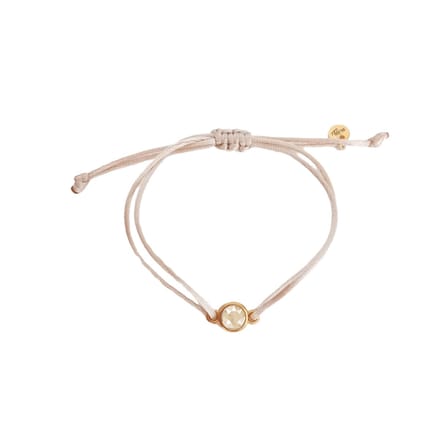 Ivory Cream Champagne armband - satijn - schuifknoop