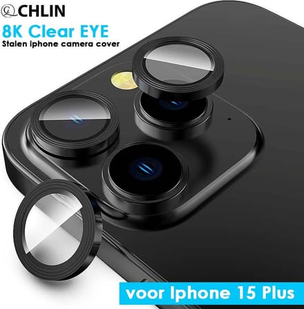 CL Chlin® 8K ClearEye iPhone 15 Plus Camera Lens Protector - 9H sterkte - iPhone 15 Plus Camera Lens Cover - iPhone 15 Plus bescherming - iPhone 15 Plus accessoires.
