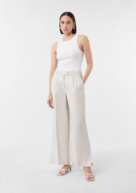 Marlène Stijl Linnen Pantalon Met Splitten Dames COMMA