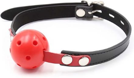 Smart Moves - Breathable Locking Bal Gag - Zwart/Rood