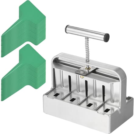 Bodemblokker Bodemblokmaker 2 inch 8-cellige bodemblokkeringstoolkit met 3 maten zaadpinnen with 8 hole diggers zilver