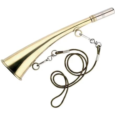 Ronde messing roeptoeter + koord Elless