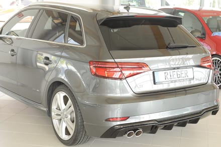 RIEGER - PERFORMANCE DIFFUSER - AUDI A3 SLINE 8V FACELIFT (DUAL TIPS L) - GLOSS BLACK