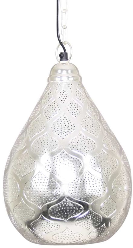 Safaary - Oosterse Hanglamp Lamya Zilver Ø 23 x 36cm