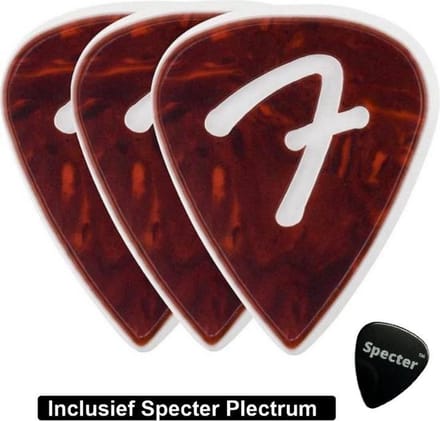 Fender celluloid plectrums 3 pack met Specter Plectrum