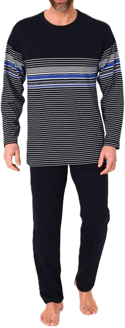 Lange Normann herenpyjama in een elegante gestreepte look
