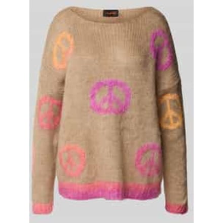 Oversized gebreide pullover van linnenmix