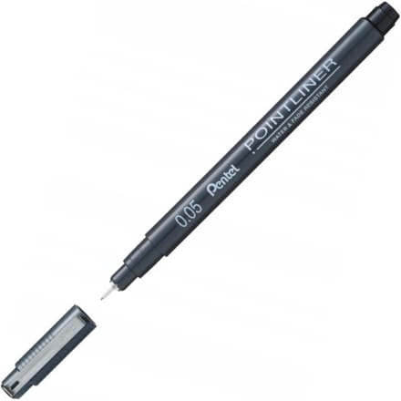 Pentel Pointliner Tekenpen Zwart 0.05mm - Precisie en Duurzaamheid