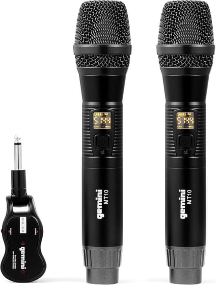 Draadloze Microfoonset - UHF Microfoons - Live Optredens - Oplaadbaar Systeem - 2-Pack - Zwart
