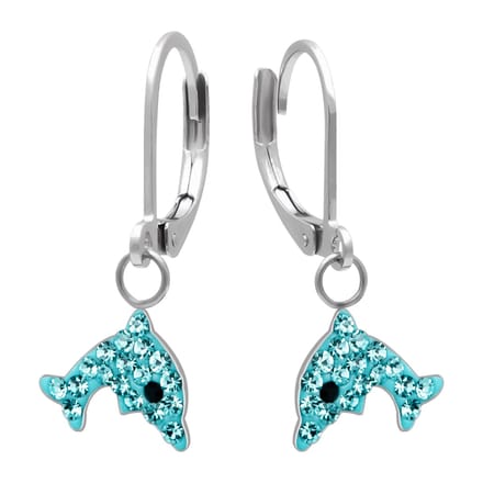 Oorhangers Kinderen Dolfijn - Chirurgisch Staal, Blauw, 7 mm