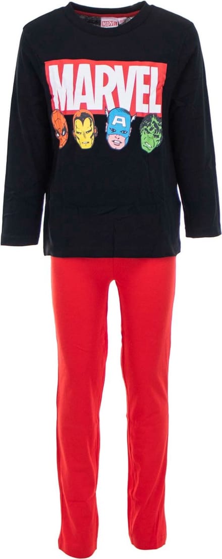 Kinderpyjama - Avengers - Zwart/Rood - Maat 92