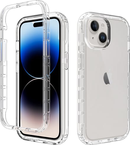 Hoesje geschikt voor iPhone 15 Plus - Full body - 2 delig - Shockproof - Siliconen - TPU - Transparant