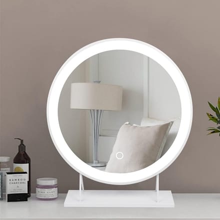 Verlichte make-upspiegel met LED, instelbare helderheid en 3 kleuren - 50 x 50 cm