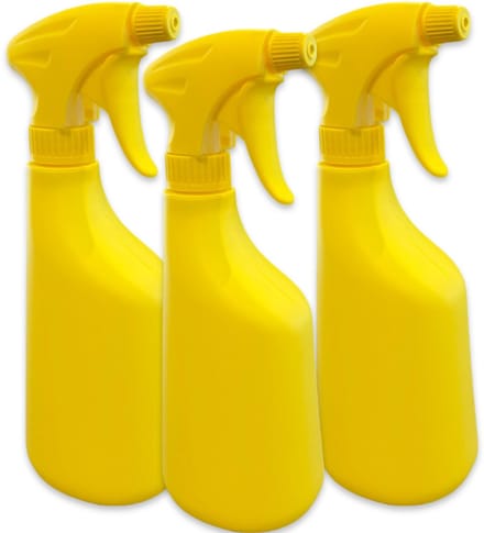 MAUS spray bottle sprayflacon geel - 3 stuks plantenspuit met trigger- professioneel - met schaalverdeling