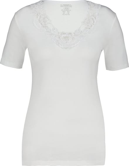 Toker Dames Shirt met kant - Wit - 100% katoen - Maat 40/42