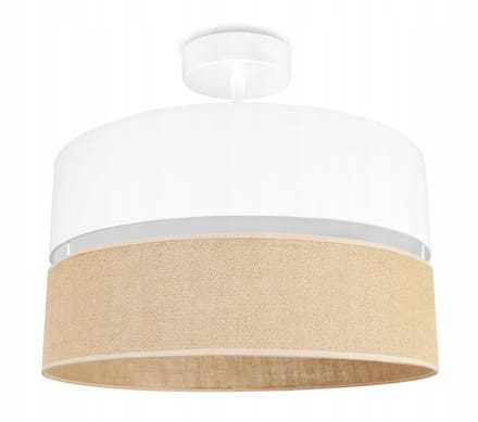 Hanglamp Jute Boho Rond 40cm Wit/Beige E27