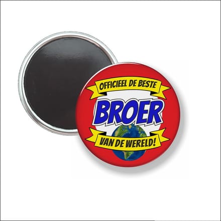 Button Met Magneet 58 MM - Officieel De Beste Broer Van De Wereld - NIET VOOR KLEDING