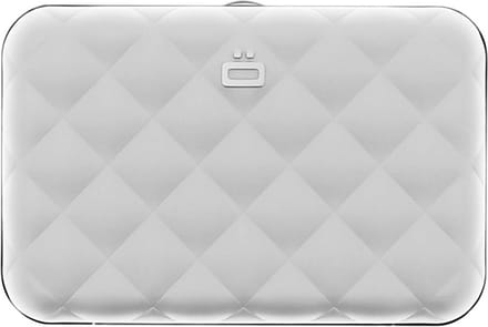 Ögon Designs Quilted Button Dames Creditcardhouder - RFID - Zilver