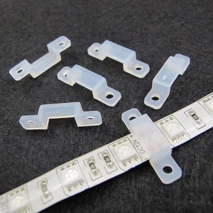 Allecto - LED Strips Clip - Bevestigingsclip - Siliconen Houder - 10mm - Waterdicht - Voor LED Strips - 100 Stuks