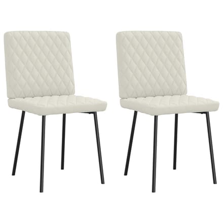 vidaXL Eetkamerstoelen 2 st fluweel crèmekleurig