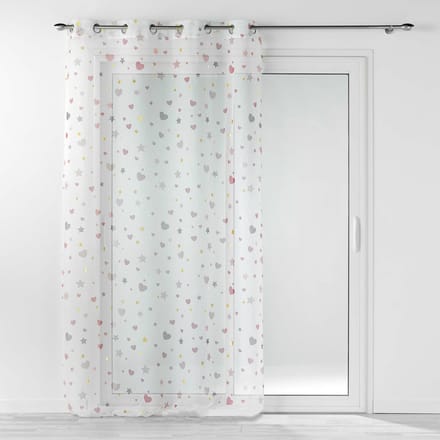 Glasgordijn 140 cm x 280 cm Stars & Hearts