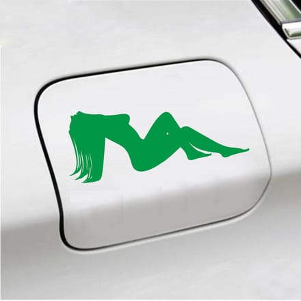 Bumpersticker - Dame - 7,3 X 18 - Groen