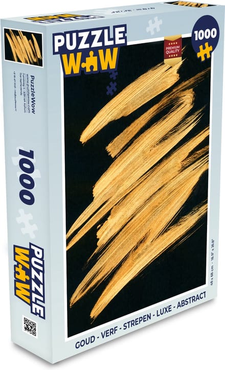 Puzzel Goud - Verf - Strepen - Luxe - Abstract - Legpuzzel - Puzzel 1000 stukjes volwassenen