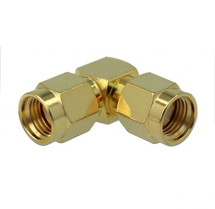 RP-SMA (m) - RP-SMA (m) haakse adapter - 50 Ohm / 3 GHz