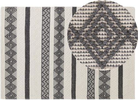 DAVUTLAR - Laagpolig vloerkleed - Grijs - 140 x 200 cm - Wol