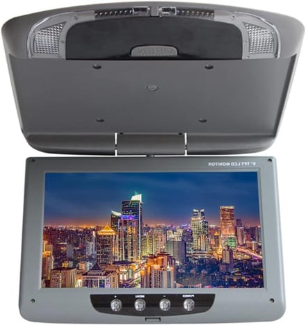 Draagbare dvd-speler - Autodakmonitor - Reizen met entertainment - Neerklapbaar scherm - 9 inch - Grijs