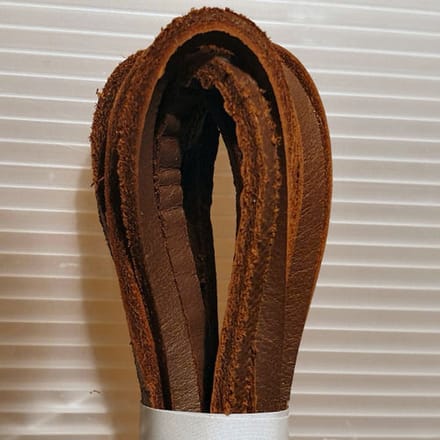 Leren veter - bruin - 120 cm lang - Vierkant-  Dik