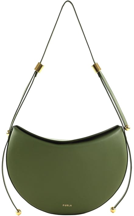 FURLA Leren schoudertas Moonstone Shoulder Bag Avocado olijfgroen