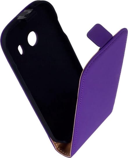 LELYCASE Lederen Samsung Galaxy Ace Style Flip Case Cover Hoes Paars