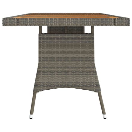 vidaXL - Tuintafel - 160x70x72 - cm - poly - rattan - en - massief - acaciahout - grijs