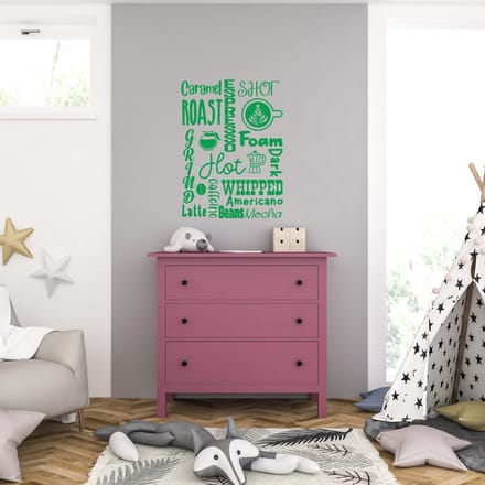 Muursticker - Coffee - 58 x 79 - Groen