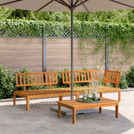 vidaXL - 3-delige - Loungeset - pallet - massief - acaciahout