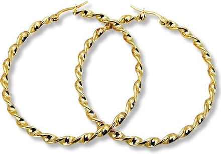 Amanto Oorbellen Eef Gold - 316L Staal - Gedraaid - 3mm - ∅40mm