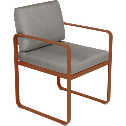 Fermob BELLEVIE fauteuil voor de eethoek - E2 gekonfijte sinaasappel - B8 taupegrijs
