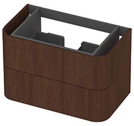 INK - Afgeronde Onderkast Fineer 2 Laden Softclose Tbv Grepen - 800x450x520 Mm - Shadow Veneer