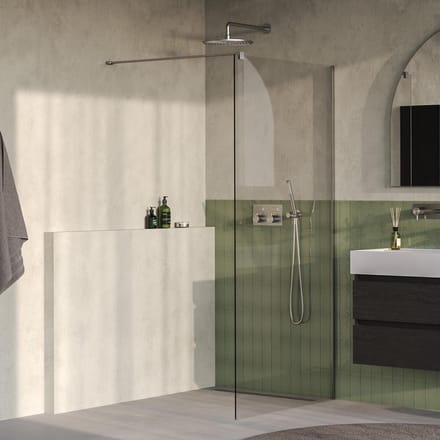 Brauer Oblivion - Inloopdouche - Helder Glas - 100 x 200 cm - incl. Glascoating - PVD RVS-Kleurig Geborsteld