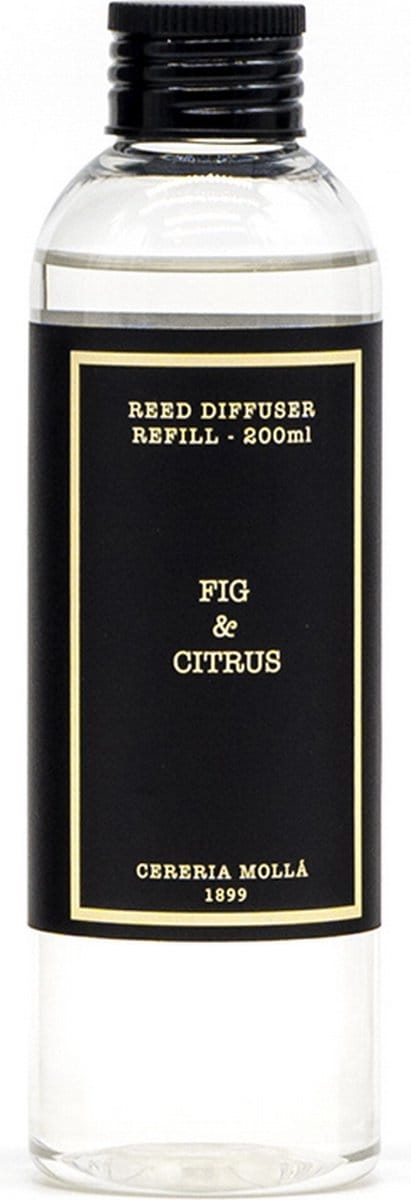 Cereria Mollà 1899 navulling Santal & Tonka refill 200ml voor geurstokjes reed diffuser met nieuwe geurstokjes
