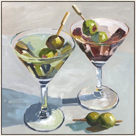Schilderij met frame 70x70cm cocktails