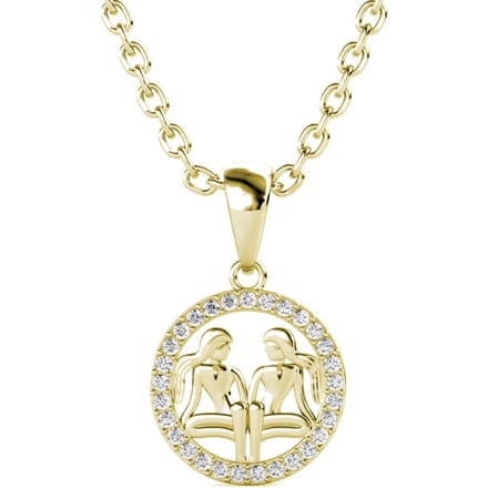 Tweelingen Zodiac Hangers - Goud en Kristal