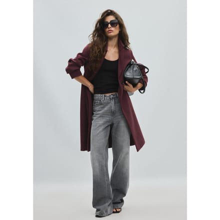 Stradivarius Rechte jas met zachte touch  Purper XS