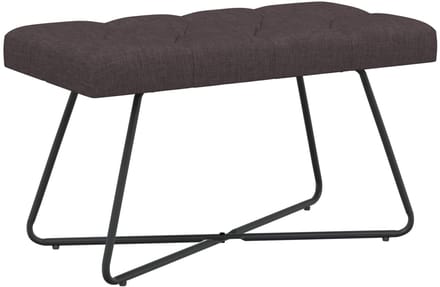 vidaXL - Bank - met - knopen - tufting - Donkerbruin - 80 - x - 40 - x - 46 - cm - Stof