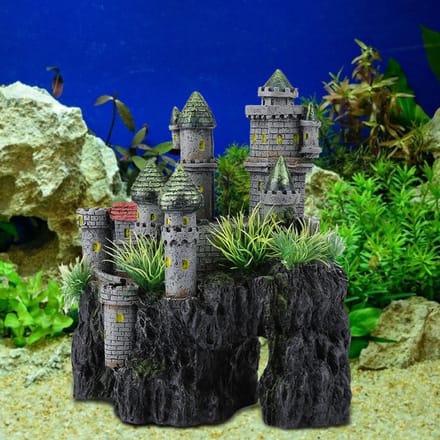 Simulation Résine Cache Château Aquarium Ornements Décor blue