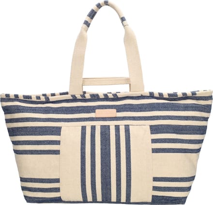 Zebra Trends Richelle Strandtas XL - Ritssluiting - Grote Shopper - Canvas Beach Bag - Ibiza - Navy / Crème