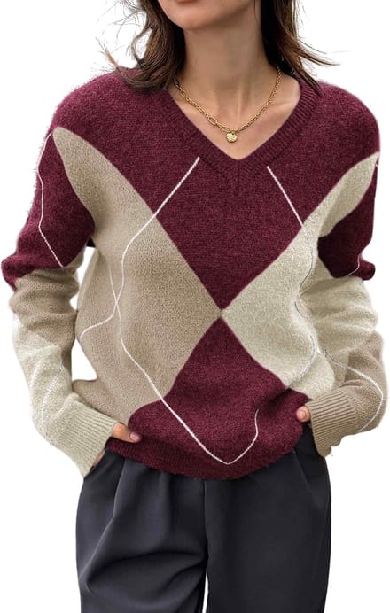 Gebreide Trui - Dames - V Hals - Oversized