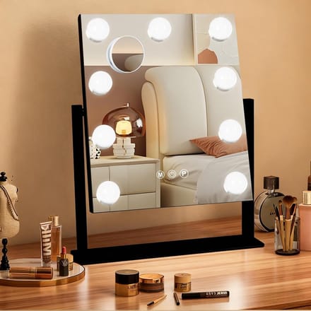 Professionele Hollywood Make-up Spiegel met LED Verlichting en 10x Vergroting
