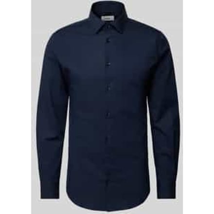 Shaped fit zakelijk overhemd van katoenstretch